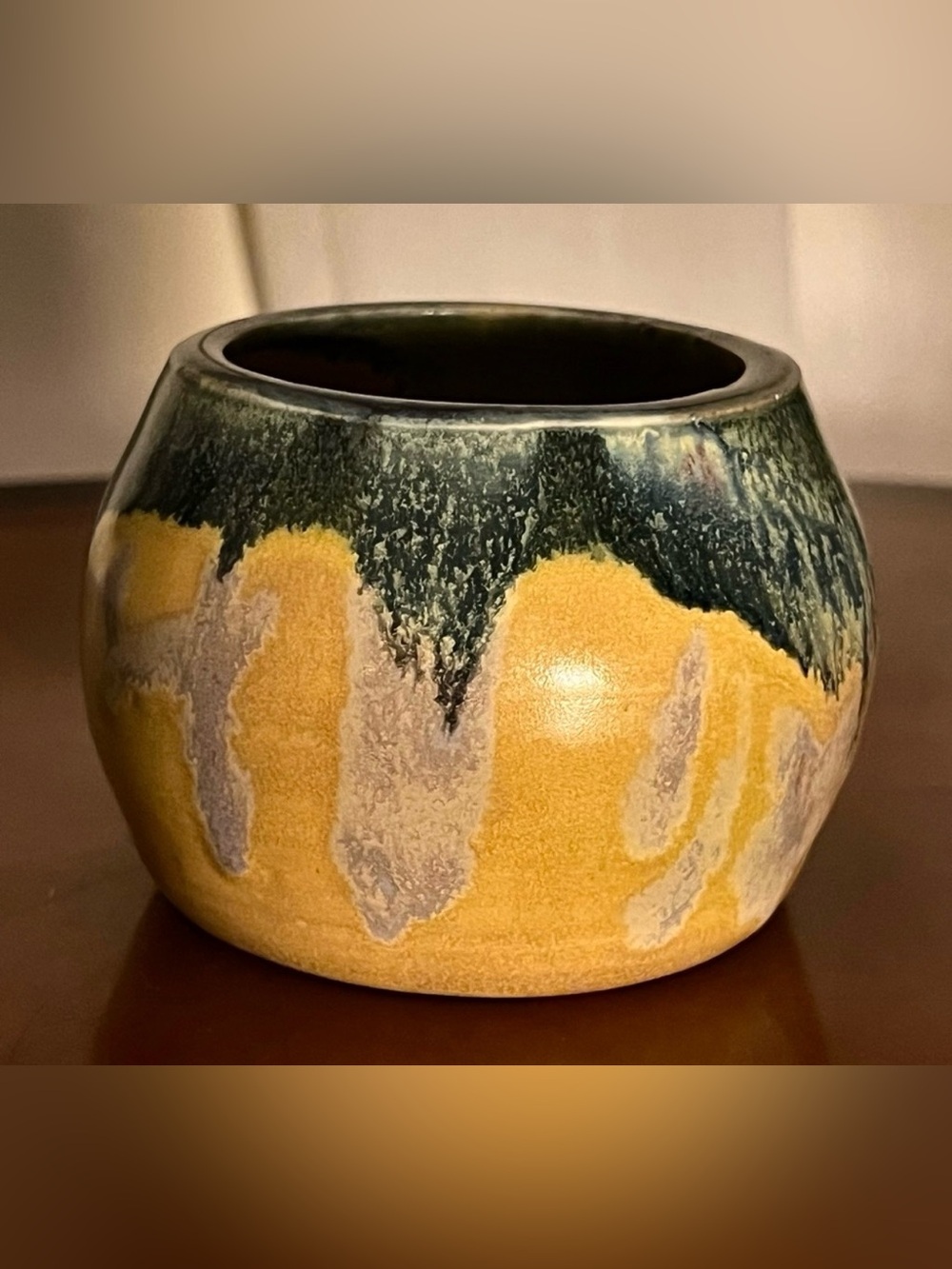 VTG George Scatchard Studio Pottery Drip Glaze Vase Planter Signed GS